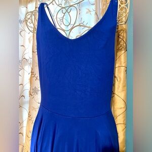 Copy Coercion Blue Strappy Fit & Flare Knit Sleeveless Dress Large